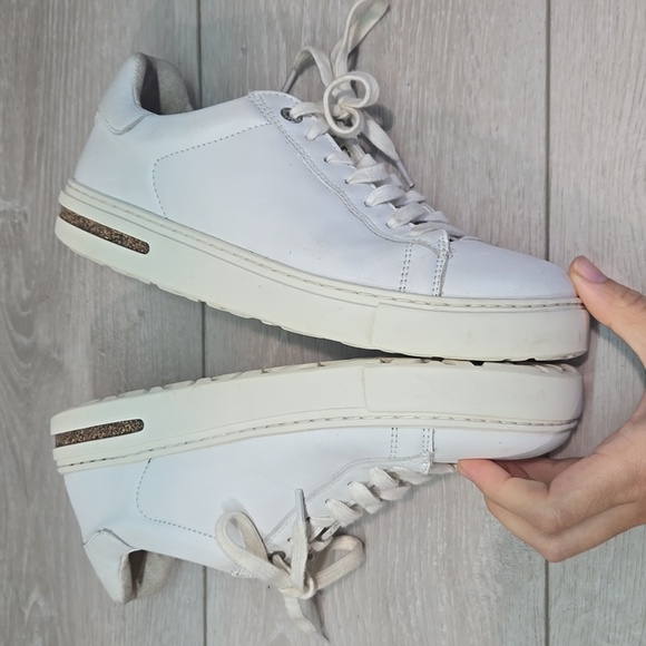 Birkenstock Women White Leather Lace Up Sneakers Shoes Sz 38/7 Regular - Picture 12 of 13